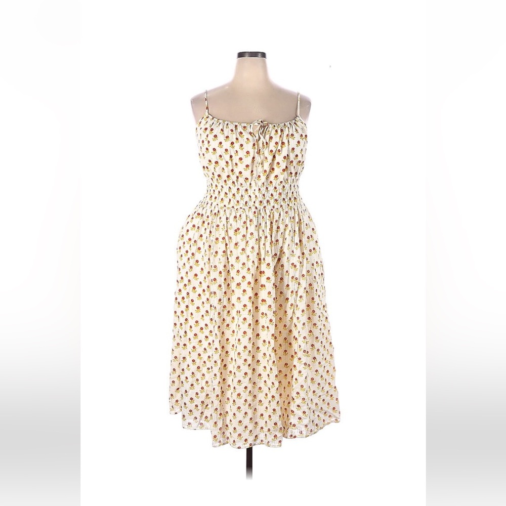 Madewell Plus Sophia Cami Midi Dress in Wild Calendula Block-Print